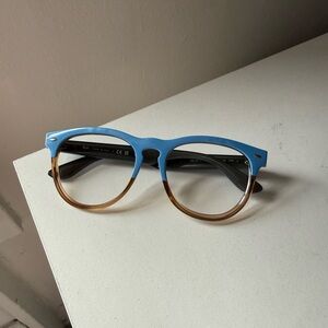 Ray Ban Frames Blue and Brown Round Glasses